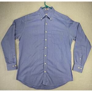 Peter Millar Nanoluxe Button Up Dress Shirt Mens Large Easycare Long Sleeve Blue